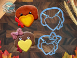 Set of 2 Mr. and Mrs. Turkey Cookie Cutters, Dishwasher Safe