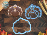 Set of 2 Plump Turkey Cookie Cutters, Dishwasher Safe