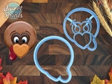 Set of 2 Cute Turkey Cookie Cutters, Dishwasher Safe