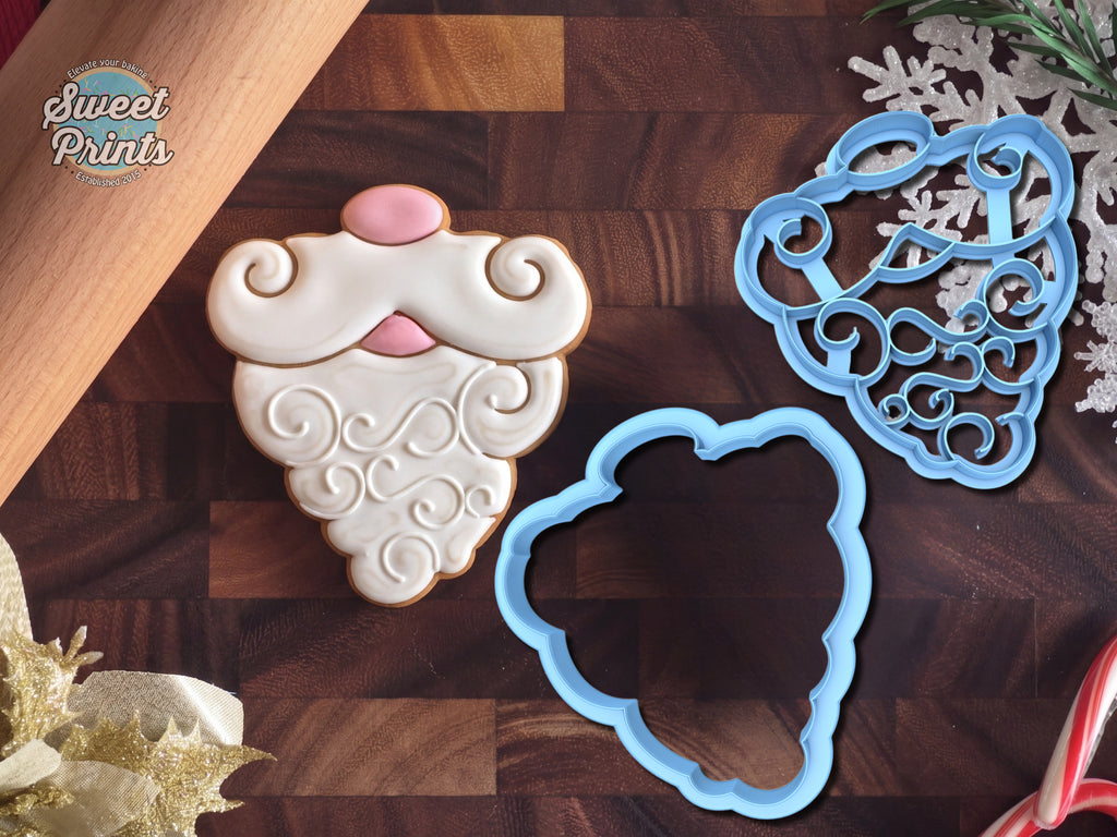 Set of 2 Santa Beard Cookie Cutters/Dishwasher Safe