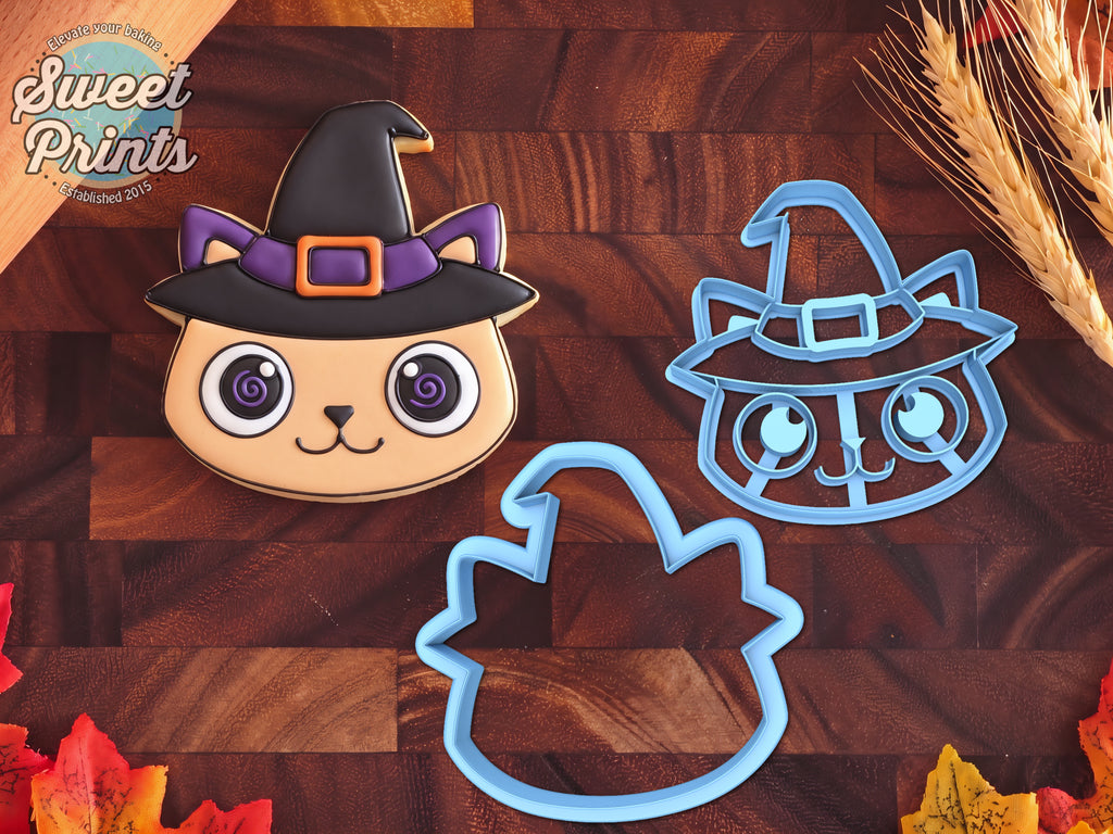 Set of 2 Cat Witch Cookie Cutters/Dishwasher Safe