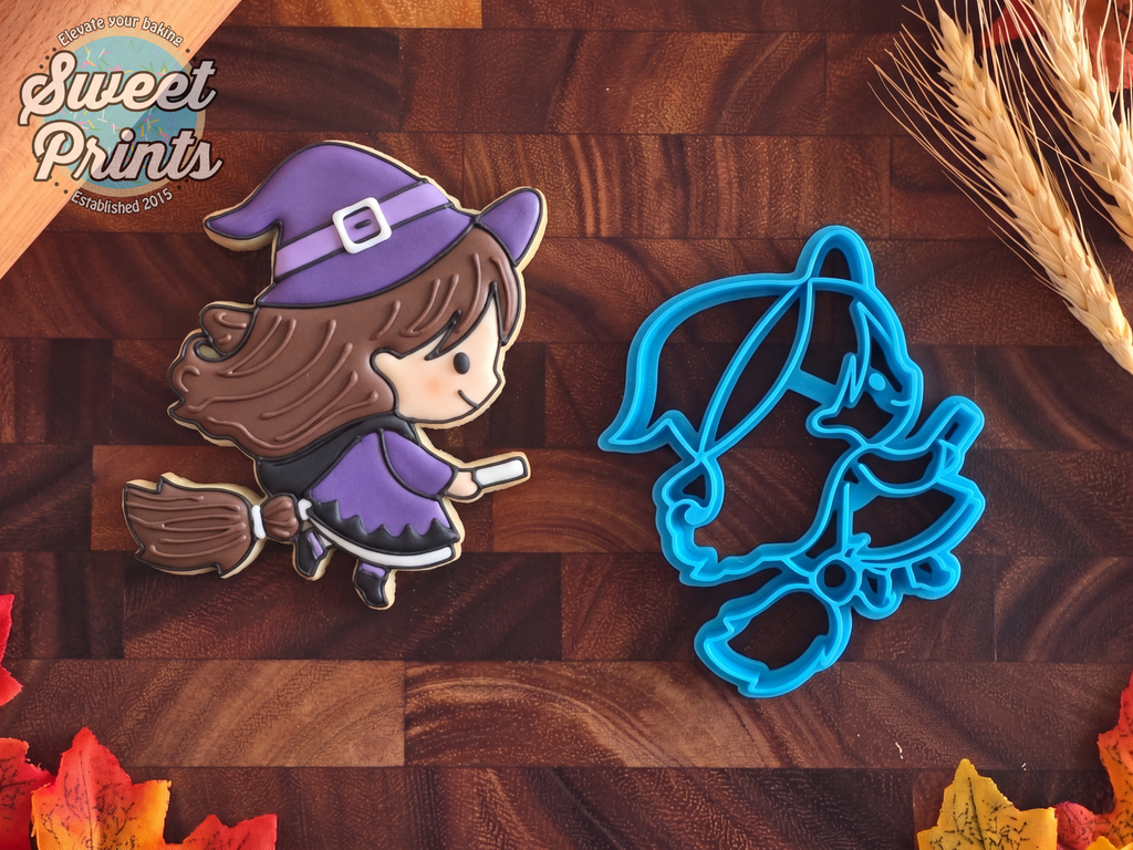 Witch on Broom Cookie Cutter/Dishwasher Safe