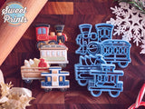 Set of 4 Train/Locomotive with Christmas Tree Cookie Cutters/Dishwasher Safe