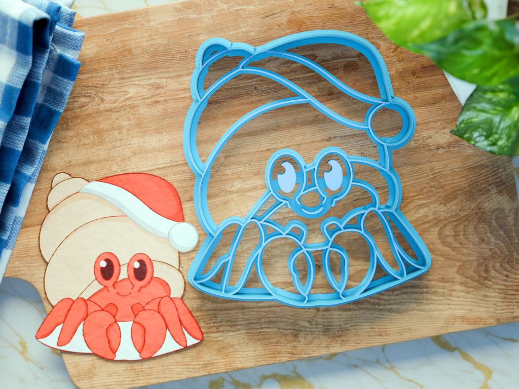 Santa Hermit Crab Cookie Cutter/Dishwasher Safe/Christmas in July