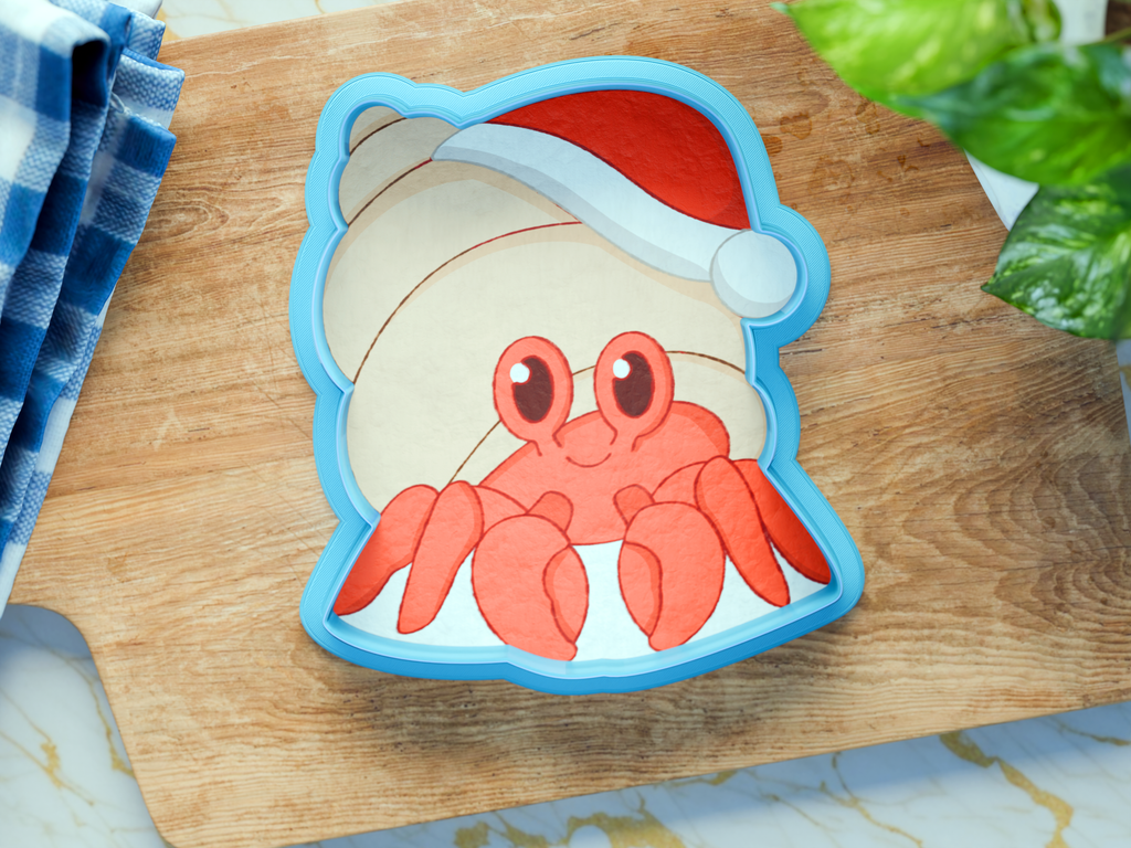 Santa Hermit Crab Cookie Cutter/Dishwasher Safe/Christmas in July