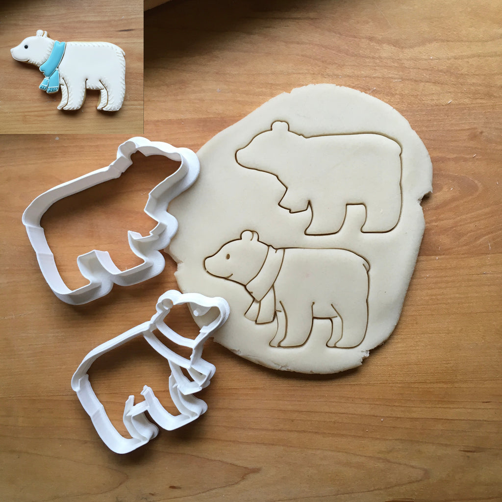 Set of 2 Polar Bear with Scarf Cookie Cutters/Dishwasher Safe