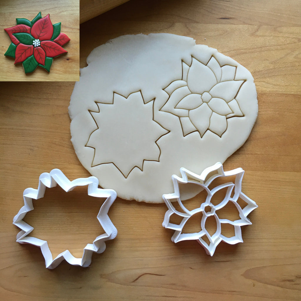 Set of 2 Christmas Poinsettia Cookie Cutters/Dishwasher Safe