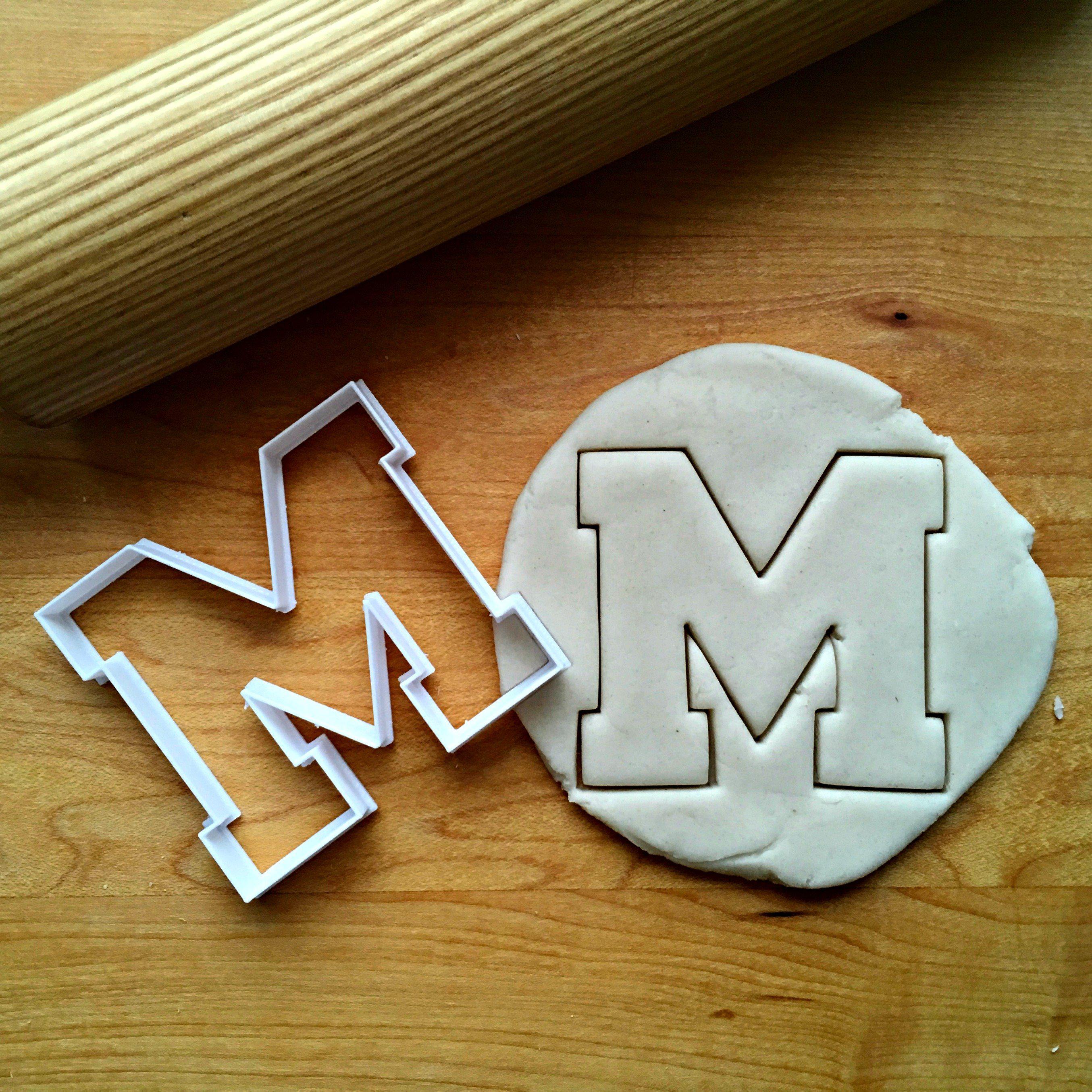3.5" and 4" Varsity Letter M Cookie Cutter/Dishwasher Safe/Clearance