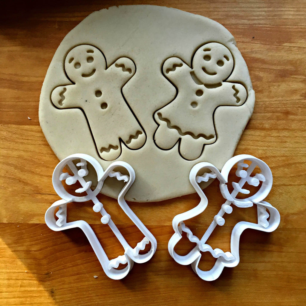 Set of 2 Gingerbread Boy and Girl Cookie Cutters/Dishwasher Safe