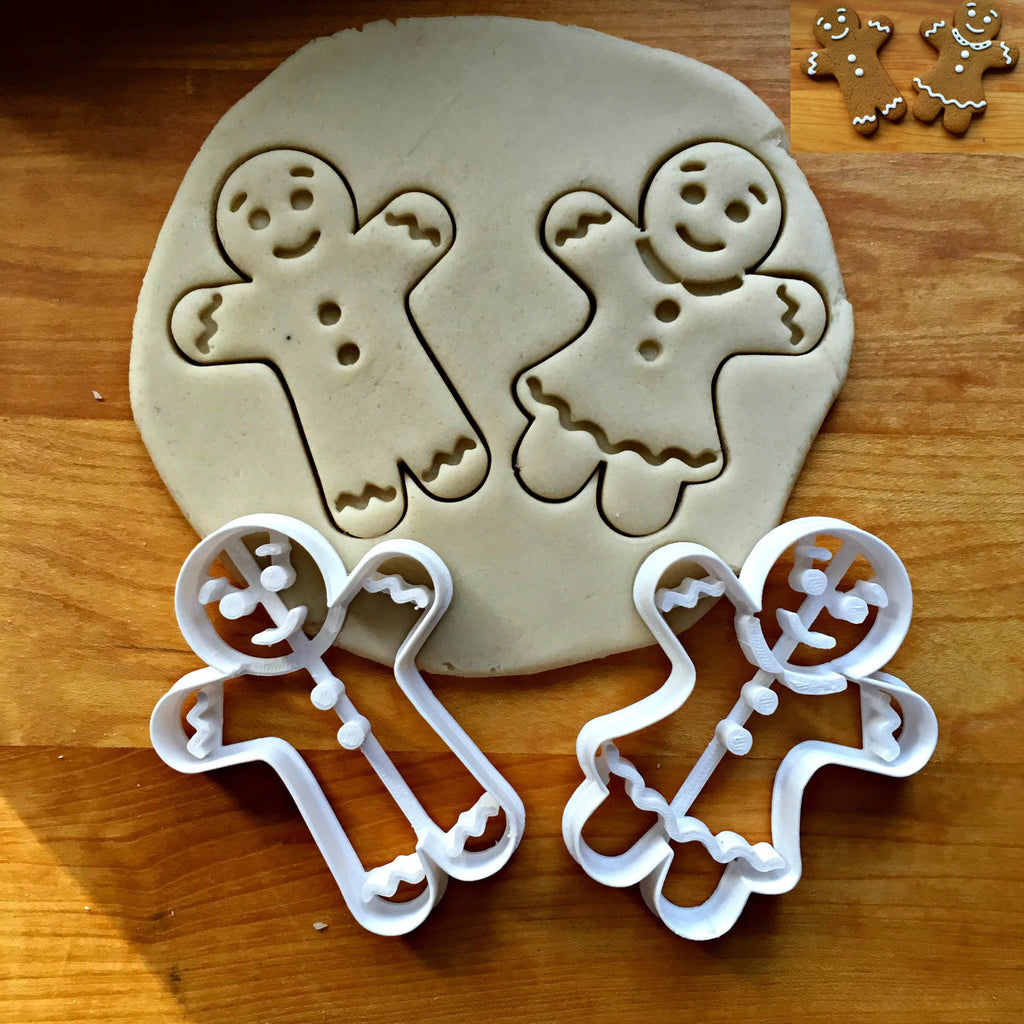 Set of 2 Gingerbread Boy and Girl Cookie Cutters/Dishwasher Safe