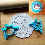 Set of 2 Smiling Shark Face Cookie Cutters/Dishwasher Safe