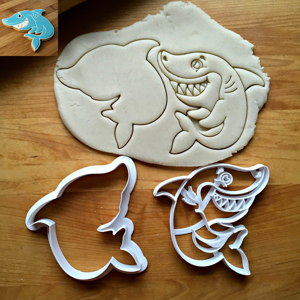 Set of 2 Smiling Shark Cookie Cutters/Dishwasher Safe