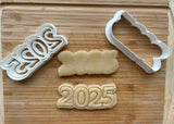 Set of 2 2025 Cookie Cutters/Dishwasher Safe