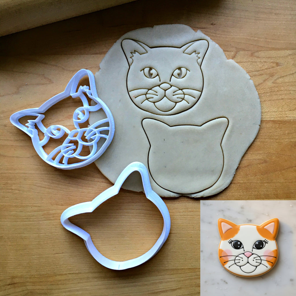 Set of 2 Short Haired Cat Cookie Cutters/Dishwasher Safe