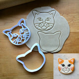 Set of 2 Short Haired Cat Cookie Cutters/Dishwasher Safe