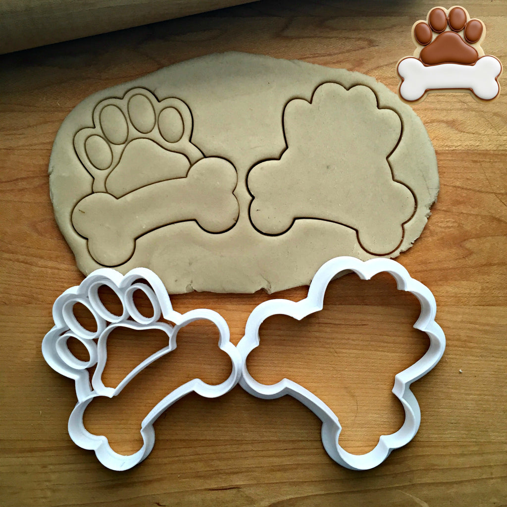 Set of 2 Dog Bone Frame Cookie Cutters/Dishwasher Safe