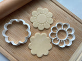 Set of 2 9-Petal Daisy/Flower Cookie Cutters/Dishwasher Safe