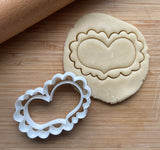 Short Lacey Heart Cookie Cutter/Dishwasher Safe