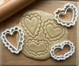 Set of 3 Lacey Heart Cookie Cutters/Dishwasher Safe