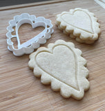 Set of 3 Lacey Heart Cookie Cutters/Dishwasher Safe