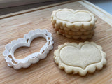 Set of 2 Short Lacey Heart Cookie Cutters/Dishwasher Safe