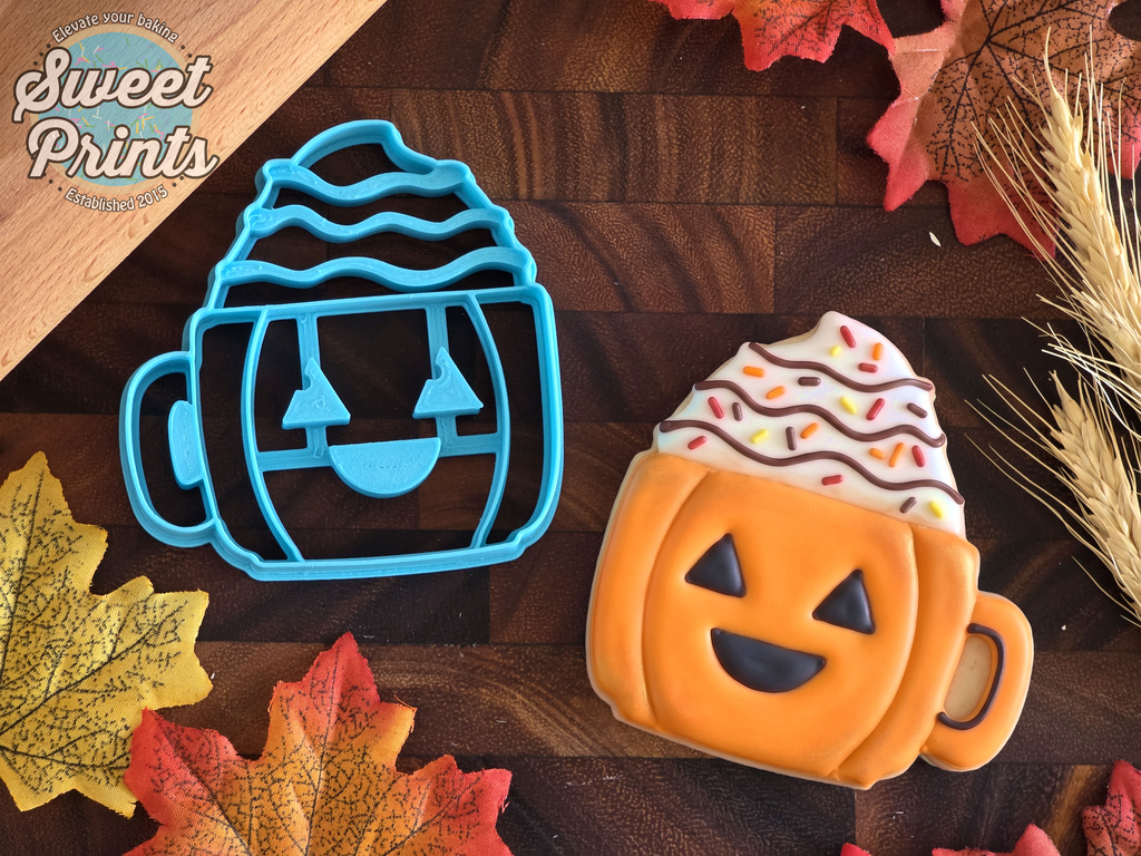 Jack-O-Lantern Pumpkin Latte Mug Cookie Cutter/Dishwasher Safe