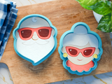 Beach Santa and Mrs. Claus Cookie Cutter/Dishwasher Safe/Christmas in July