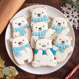 Set of 3 Cute Bear with Scarf Cookie Cutters/Dishwasher Safe