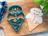 Snowman Snow Cone Cookie Cutter/Dishwasher Safe/Christmas in July
