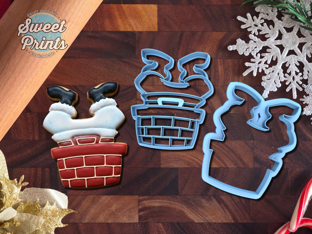 Set of 2 Santa in Chimney Cookie Cutters/Dishwasher Safe