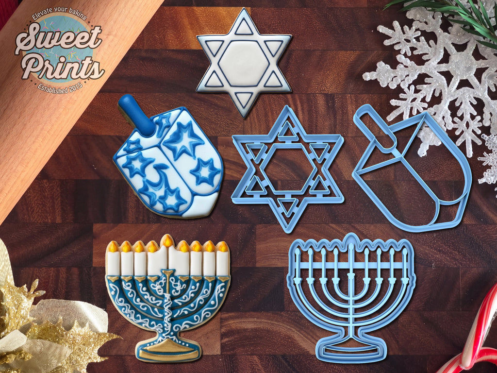 Hanukkah  Set of 3 Cookie Cutters/Dishwasher Safe
