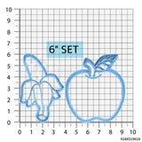 Apple and Banana Cookie Cutter/Dishwasher Safe