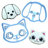 Set of 2 Cat and Dog Face Cookie Cutters/Dishwasher Safe
