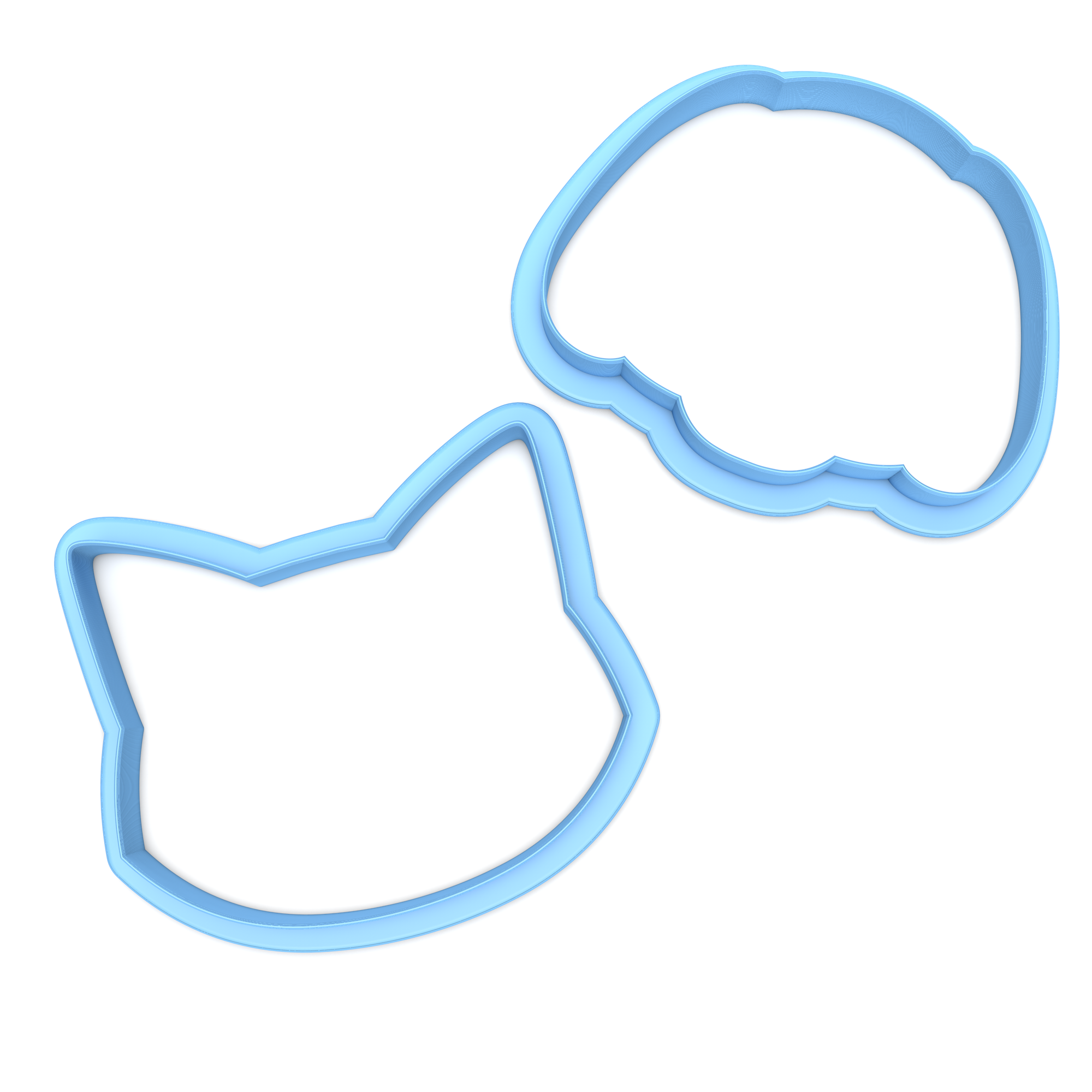 Set of 2 Cat and Dog Face Cookie Cutters/Dishwasher Safe