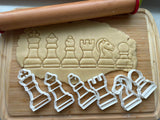 Set of 6 Chess Piece Cookie Cutters/Dishwasher Safe