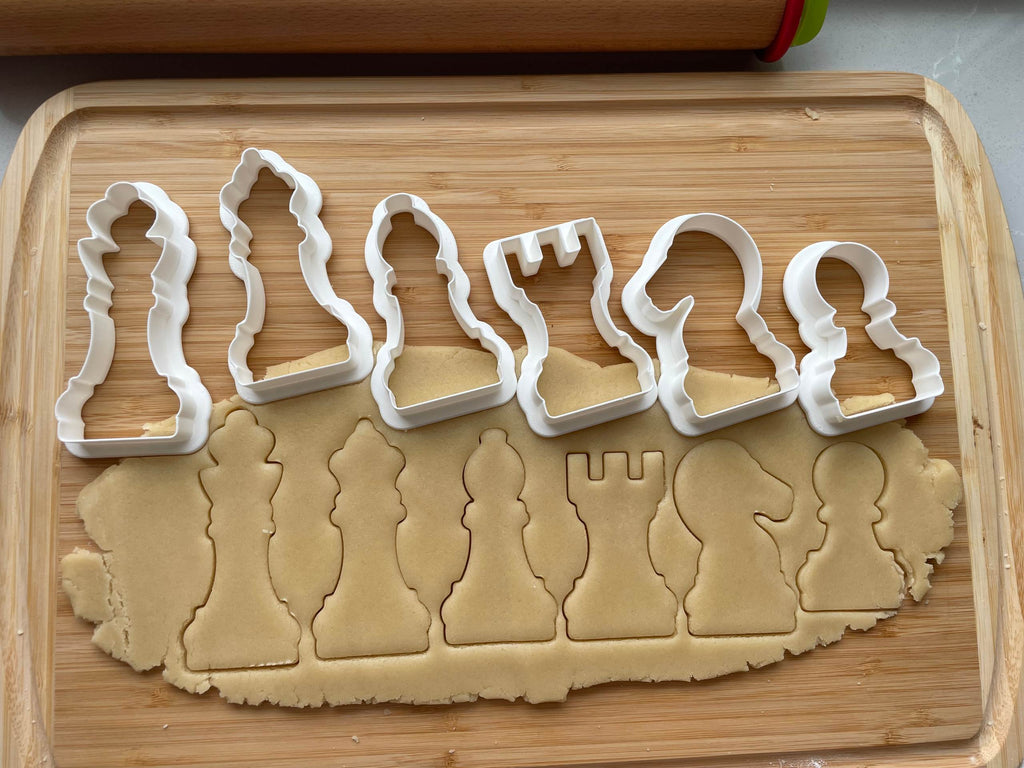 Set of 6 Chess Piece Cookie Cutters/Dishwasher Safe