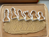 Set of 6 Chess Piece Cookie Cutters/Dishwasher Safe