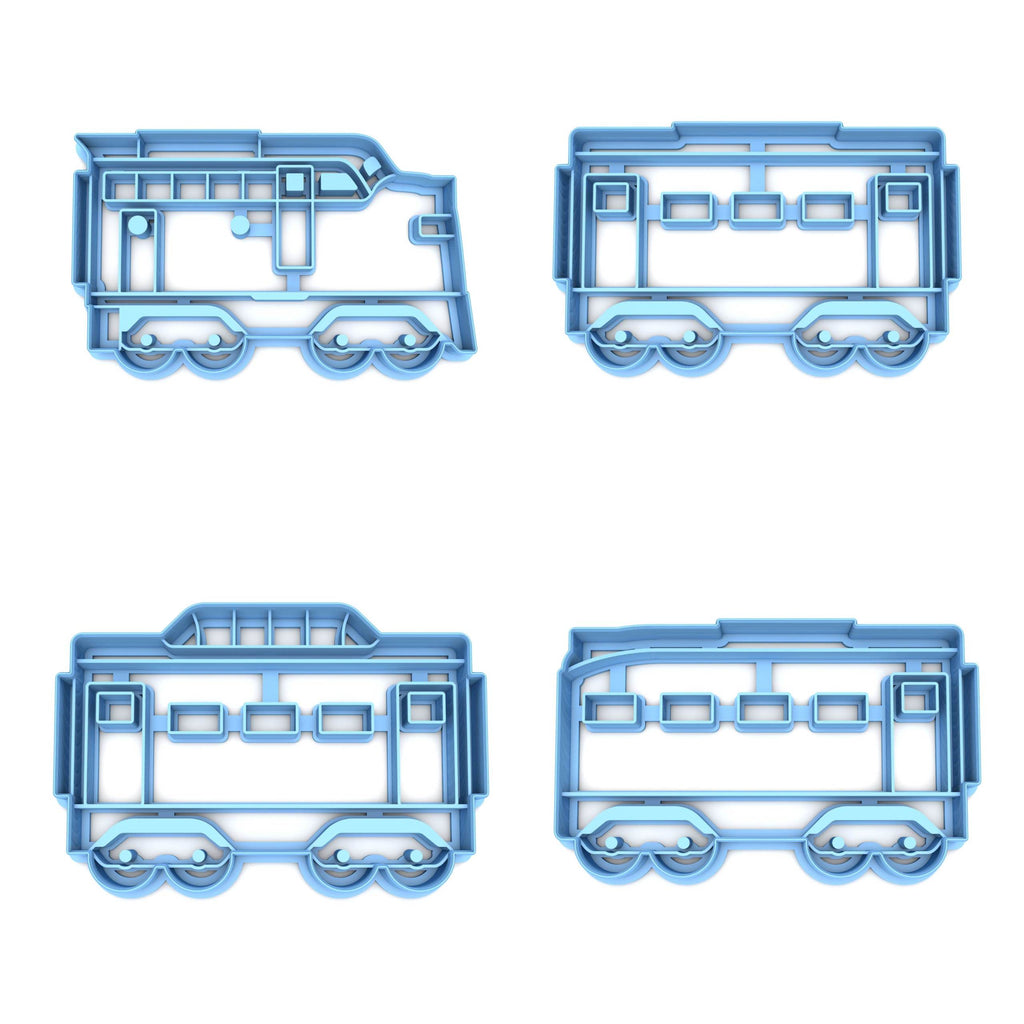 Set of 4 Diesel Train/Locomotive Christmas Cookie Cutters/Dishwasher Safe