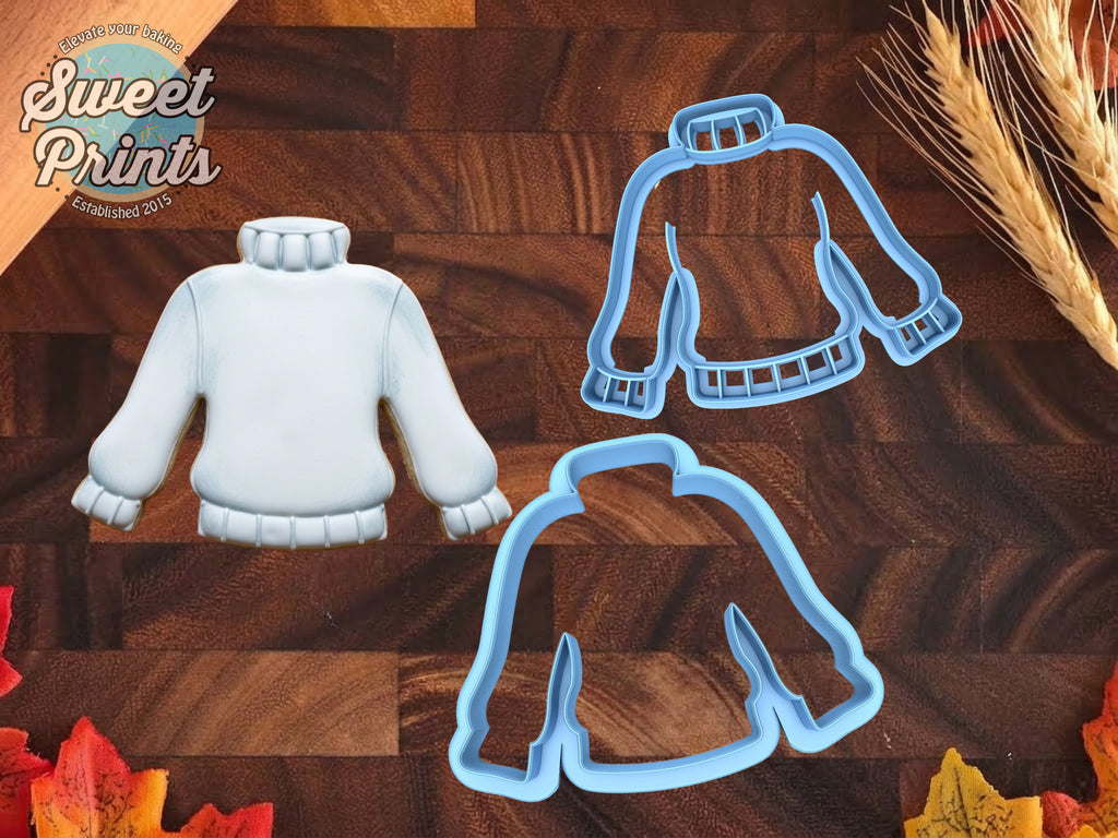 Set of 2 Sweater Cookie Cutters/Dishwasher Safe