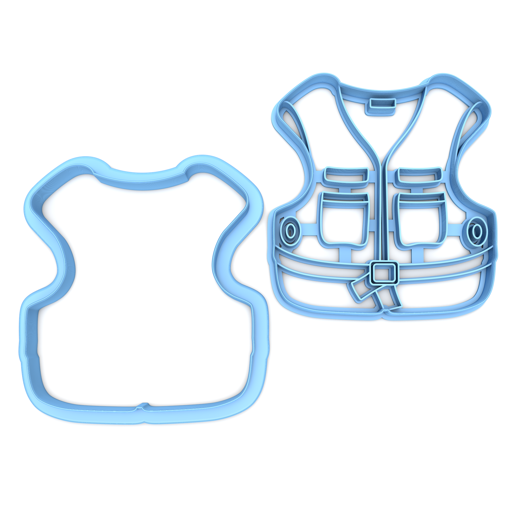 Set of 2 Fishing Vest Cookie Cutters/Dishwasher Safe