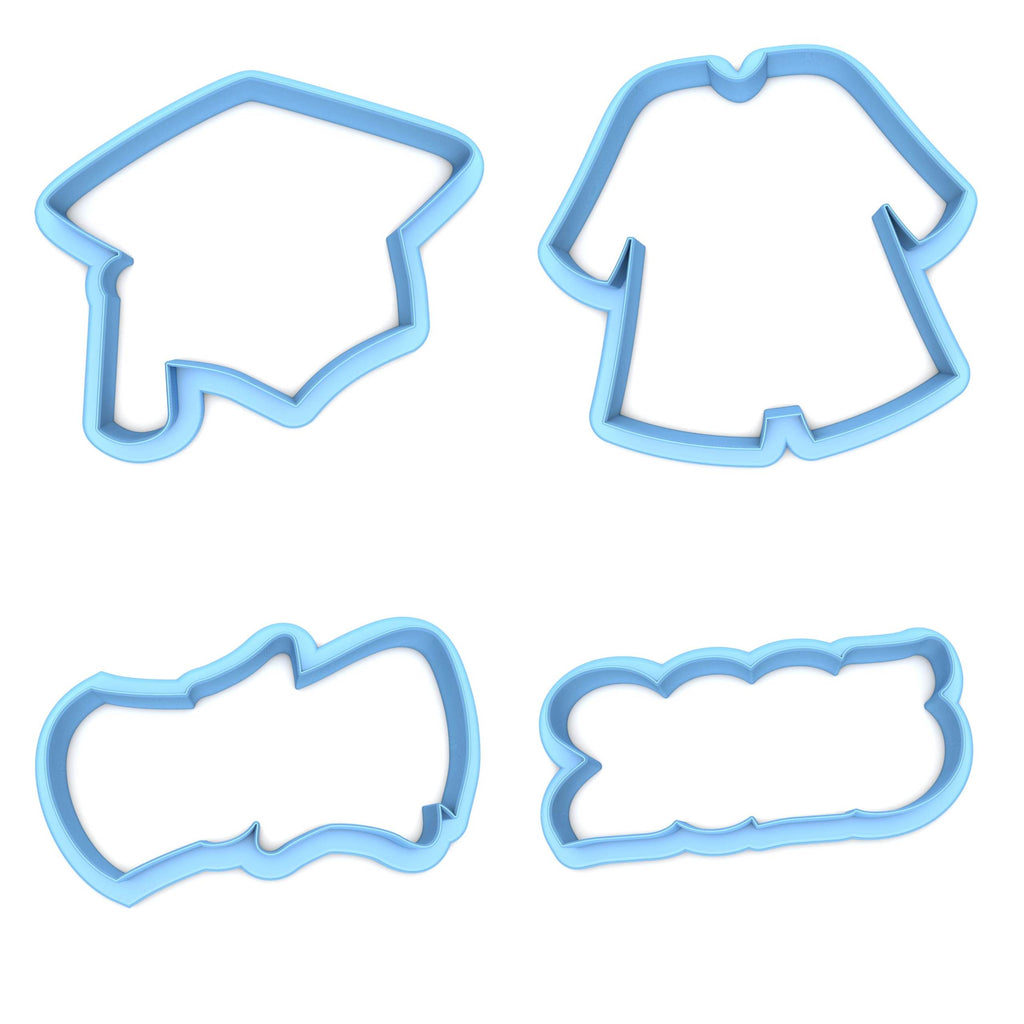 Set of 4 Graduation Cookie Cutters/Dishwasher Safe