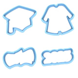 Set of 4 Graduation Cookie Cutters/Dishwasher Safe
