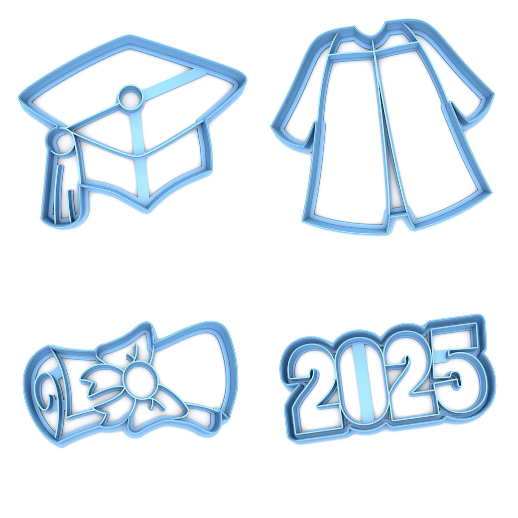 Set of 4 Graduation Cookie Cutters Fun/Dishwasher Safe