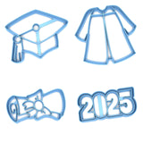 Set of 4 Graduation Cookie Cutters Fun/Dishwasher Safe