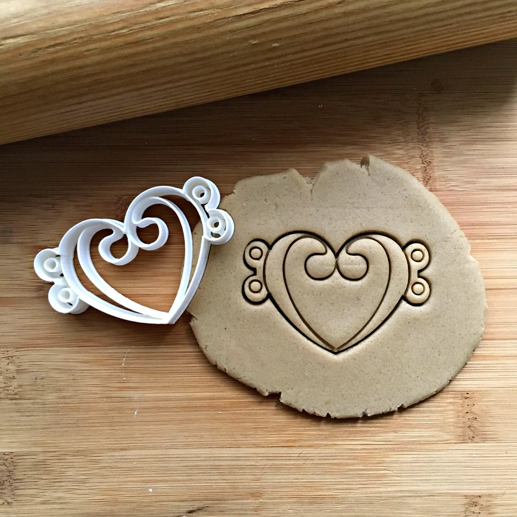 Bass Heart Clef Cookie Cutter/Dishwasher Safe