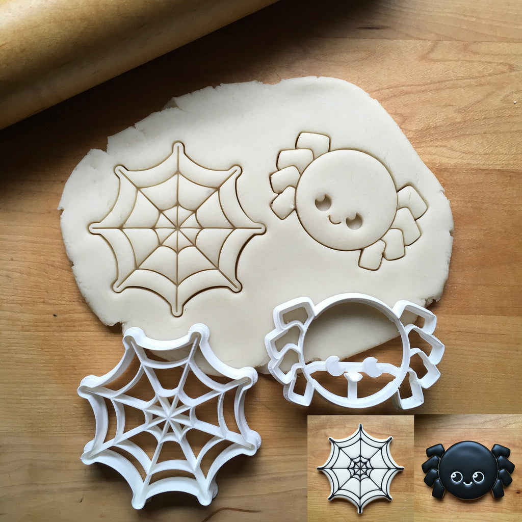 Set of 2 Spider and Web Cookie Cutters/Dishwasher Safe