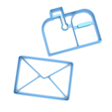 Set of 2 Envelope and Mailbox v2 Cookie Cutters/Dishwasher Safe