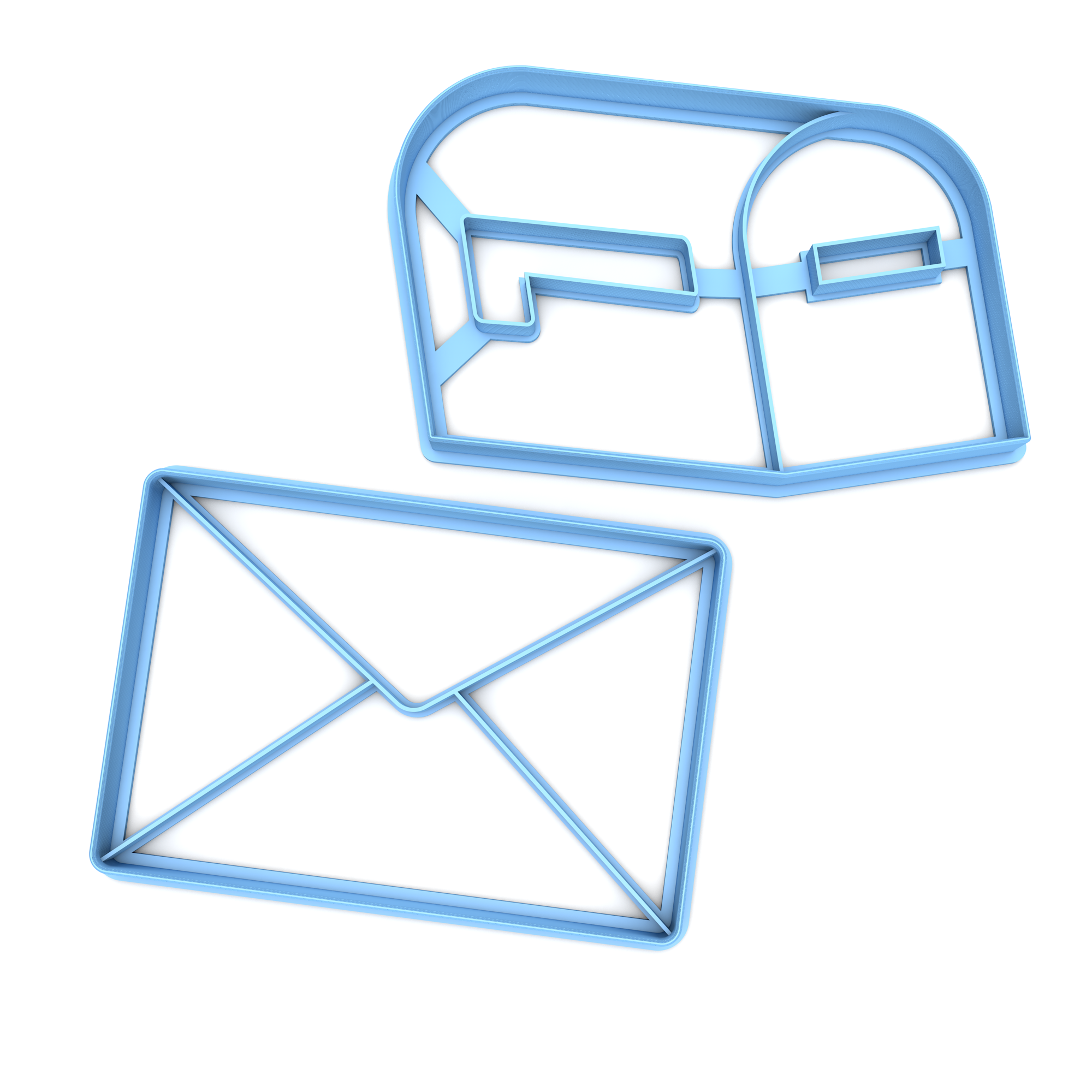 Set of 2 Envelope and Mailbox v1 Cookie Cutters/Dishwasher Safe