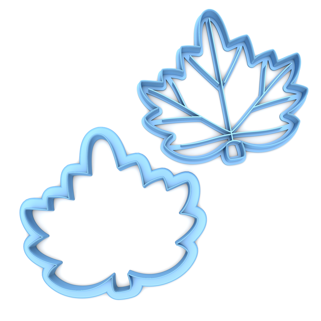 Set of 2 Rounded Maple Leaf Cookie Cutters/Dishwasher Safe