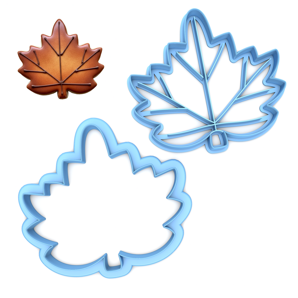 Set of 2 Rounded Maple Leaf Cookie Cutters/Dishwasher Safe